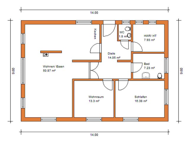 Grundriss Bunganlow 328 – 112 m² Bungalow