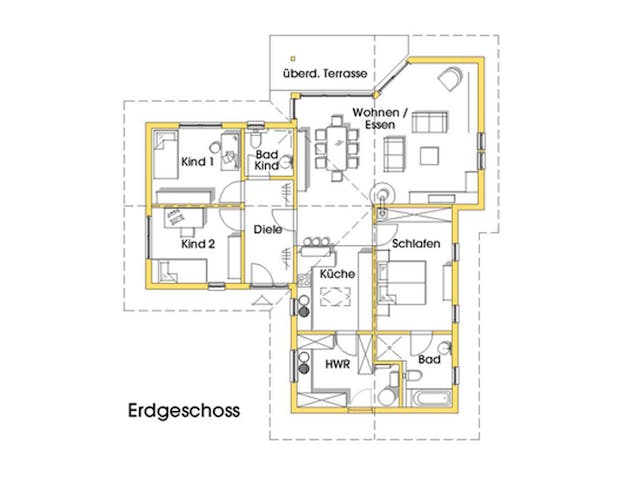Grundriss Natalie 2 (KfW-Effizienzhaus 40 EE) – 135 m² Einfamilienhaus