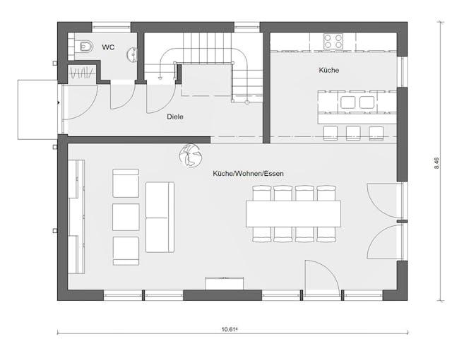 Grundriss E 20-148.6 - Haus in rot – 137 m² Einfamilienhaus