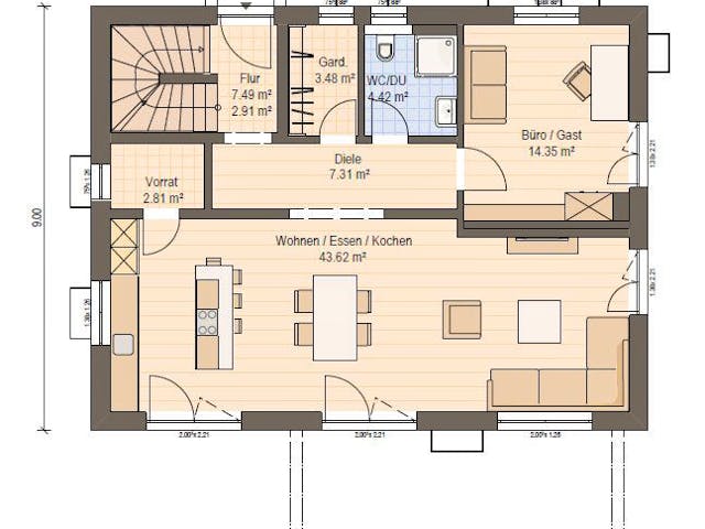 Grundriss Haas Z 168 A – 168 m² Stadtvilla