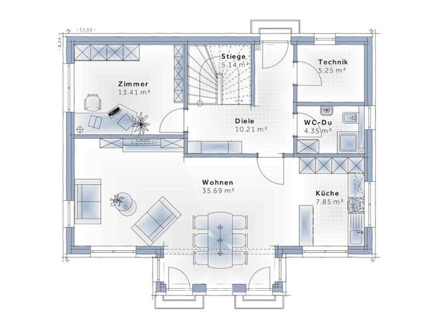 Grundriss Family Life – 152 m² Stadtvilla